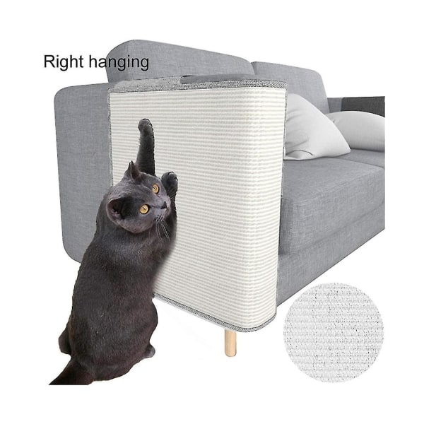 Höger soffskydd - Naturlig sisal möbelskydd från katter - Corner Cat Scratcher soffa för säng, stol, soffa - Enkel installation