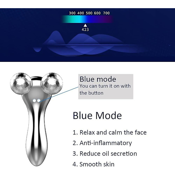 4D Mikroström Ansiktsmassagerulle, 4d Ansiktsmassager Skönhetshudvård Verktyg För Ansikte Öga Hals, Present Till Kvinnor