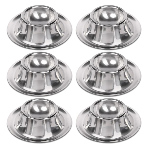 Schramm® äggkoppar i 6 delar i rostfritt stål ca. 8,5 cm x 2,3 cm ägghållare polerad stapelbar äggkopp äggkopp äggställ ställ