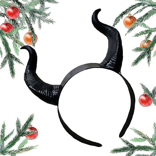 Halloween Ny Stil Mistress Of Evil Huvudbonad Mask Rekvvisita-1（1 st，Kalv Horn）