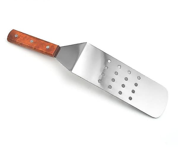 Stekspade i trä med grillspatel, 1 st, silver