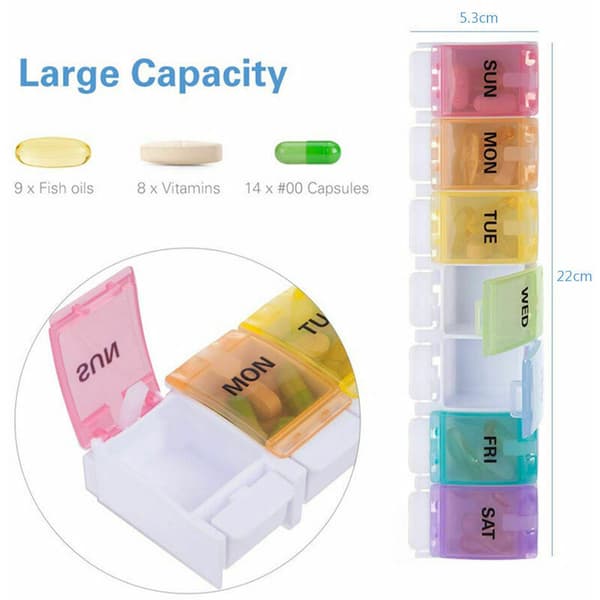 Plastpilleburk En vecka medicin med lock 7-dagars pilleburk