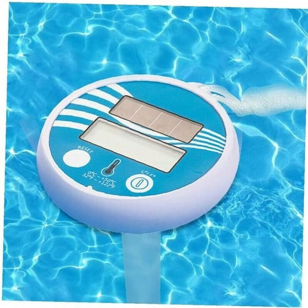 Pooltermometer, digital temperaturmätare med soldriven kedja för pool, spa, bubbelpool, damm