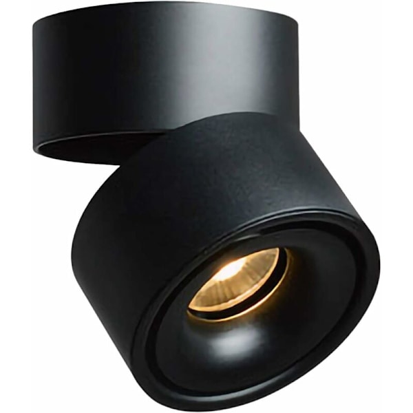 10W LED Ytmonterad spotlight Justerbar takspotlight Kök Vardagsrum Butiksbelysning Varmvit (svart)