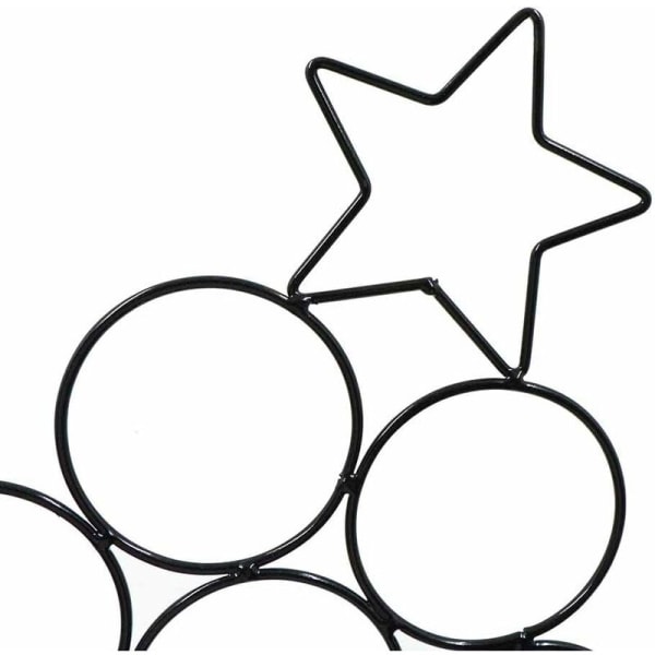 Klätterväxt Metallram Inomhus Växtstativ Växtstativ Smidesjärn Klätterkrukhållare Blomsterstativ 2st (Rund Pentagram, Svart)
