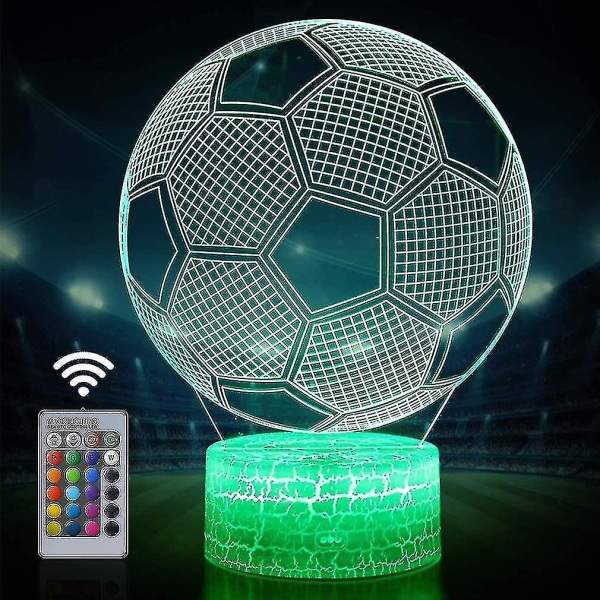 Soccer 3d Lamp Night Light With Remote & Touch Control,multiple Colour & Flashing Modes An