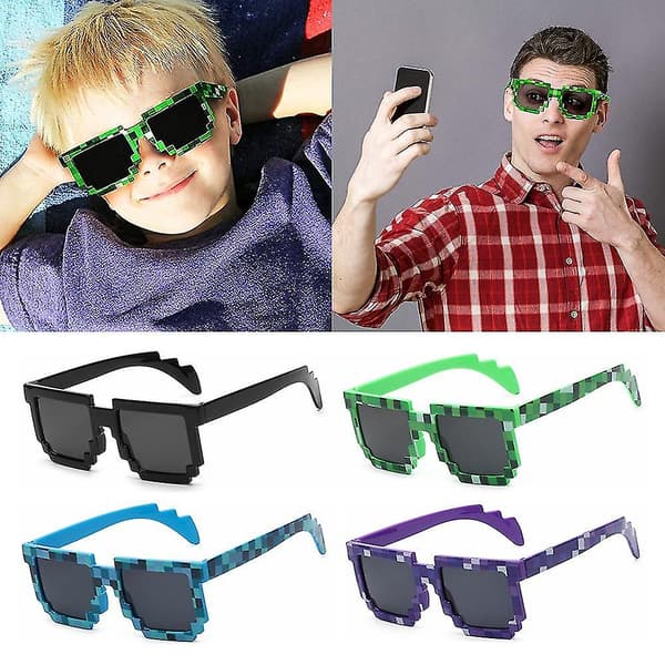 Mode Pixel Mosaik Solglasögon Present Gamer Robot Solglasögon Thug Life Solglasögon