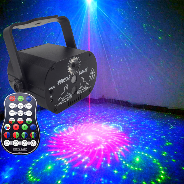NY 240 mønstre laserprojektor RGB LED USB Party DJ Disco Scene Belysningsfjernbetjening