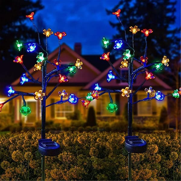 85 cm Solarlykta LED Utomhus Trädgårdslampa 2 st Vit