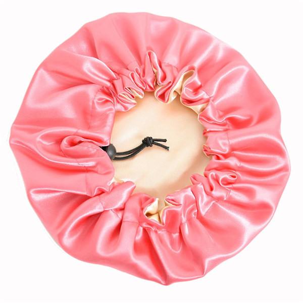 Satin Bonnet Barnmössa Mjuk Natt Justerbar Dubbel Sovhatt-1