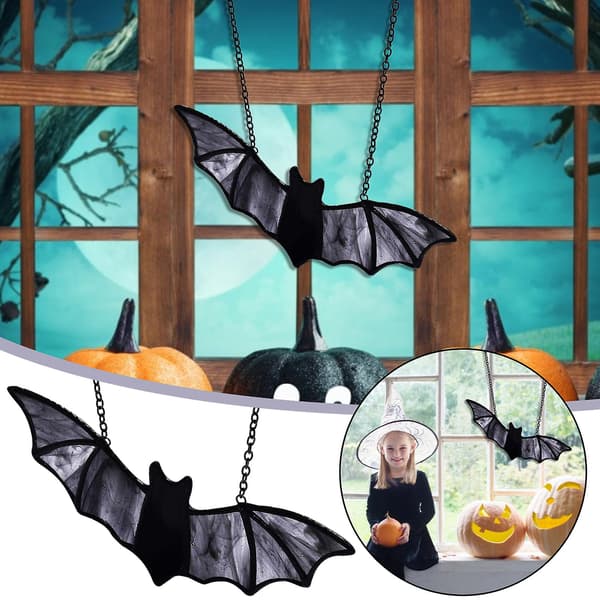 Halloween fladdermusdekoration hänge 2st Svart