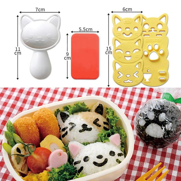 Risbollform Set Kattform Risbollform Sushiform Mönster Sushi Kök Risform Sandwich Diy Köksverktyg