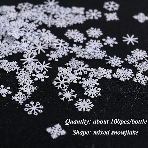 Julklappssnöflingor Glitter Dekorationer Snöflingor Sekvenser 3d Julnagel Dekaler Diy Nageltillbehör Julnagelkonstmaterial Manikyr Dekoration