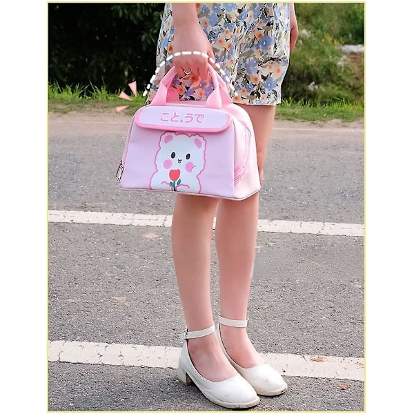 Ifeng Kawaii Lounaslaukku Tytöille Lounaslaatikko Eristävä Söpö Lounaslaukku Naisille Eristävä Lounaslaatikko Lapsille (sininen)