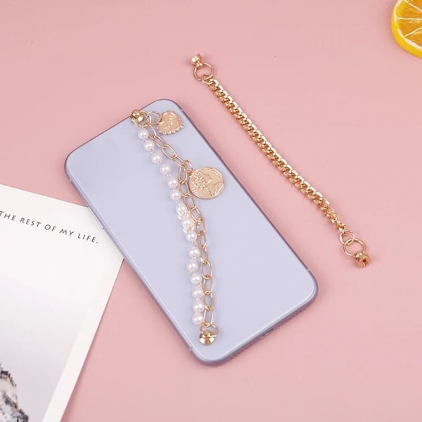 Ny retro perle metal møntkæde egnet til DIY mobiltelefon taske nøglering taske dekoration