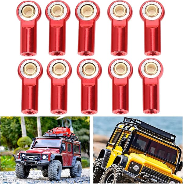 Rc kulled, 10-pack, R/C bilspänningslänk, metallkulled tillbehör (röd)