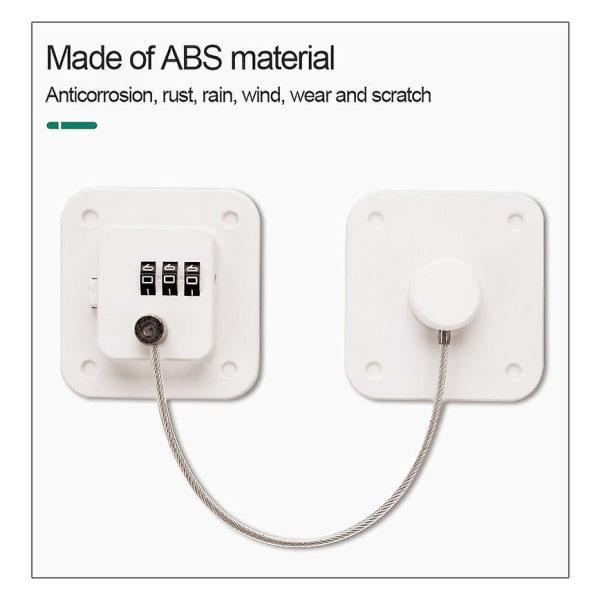 1-pack lås, kylskåpslås kombination självhäftande barnsäker frysdörrlås för barn (vit)
