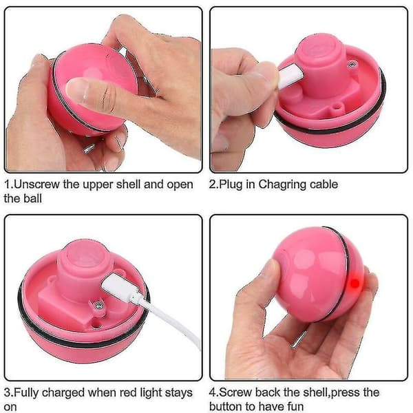 Smart Ball USB Kat Hund Intelligent Interaktiv Rullende Bold, Pink