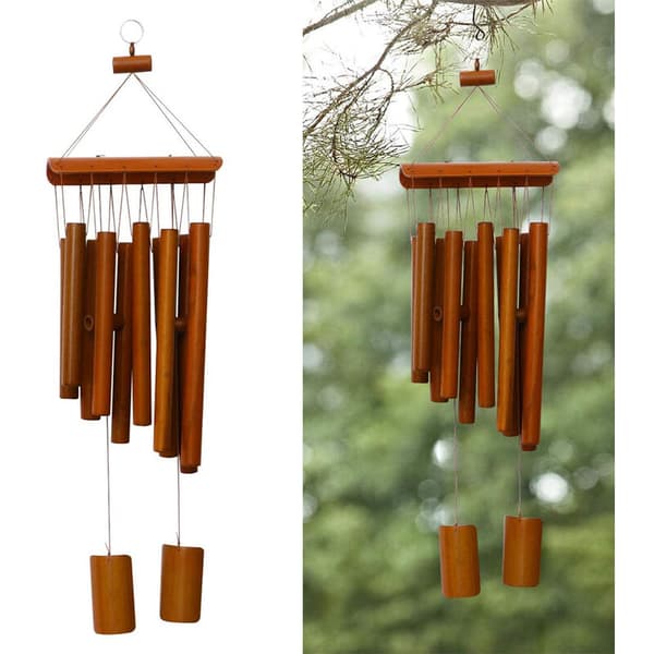 Presenter av bambu vindklockor 10 bambu ljudrör 60 cm vindklockor trägårdsdekoration klockspel