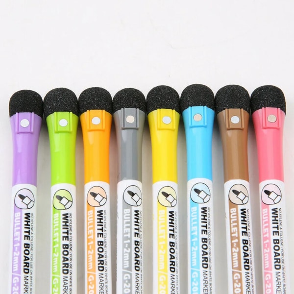 8 st Magnetic Whiteboard Marker Dry Erase Marker Pen Raderbar Whiteboard-penna