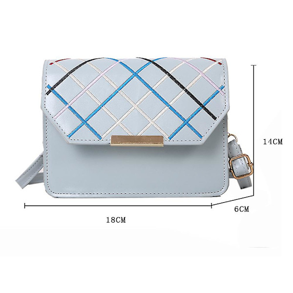 Crossbody-väskor för kvinnor Läderhandväska Handväska med justerbar rem Axelväskor blå
