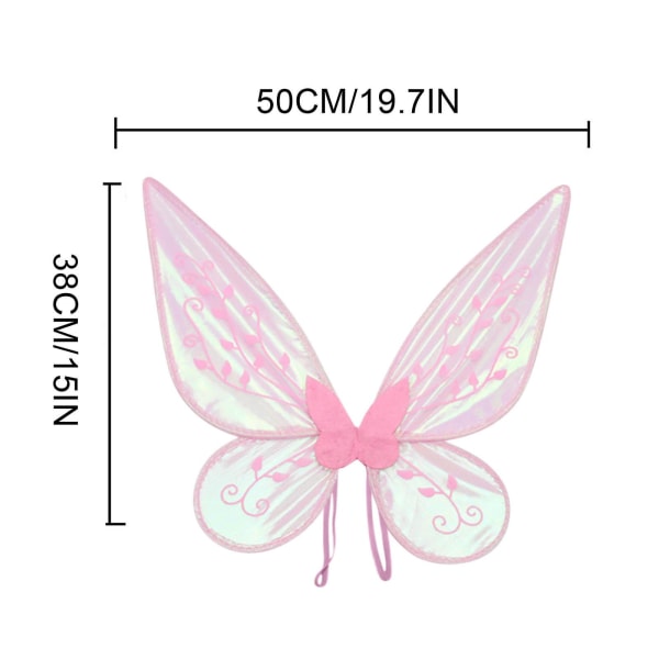 Mori Elfvingar Barn Vuxna Scenföreställning Rekvisita Girlang Vingar SetRosa