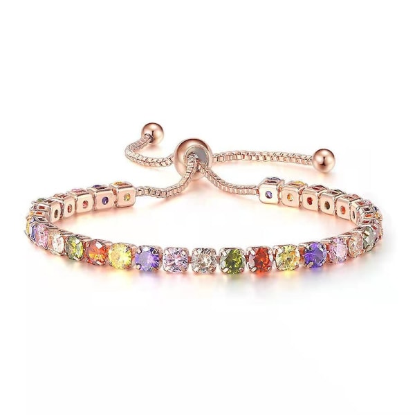 Färgat zirkon strass armband smycken glitter diamant armband roséguld