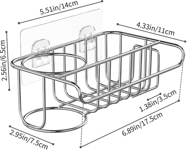 4 i 1 diskhoorganiser för svampar, köksborstar, diskmedel, 20,5*11*6,7cm