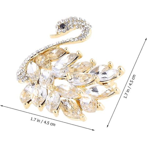 Broschnål Svanform Legering Zirkonplagg Plaggnål Brosch Mode Emalj Kristall Rhinestones Corsage För Kvinnor Dam Smycken Present