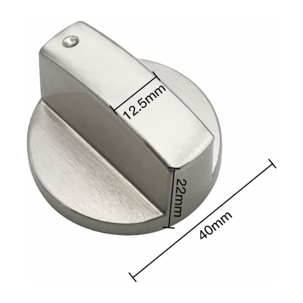 4 st Spisknoppar 8mm universal silvermetallkontrollrattar utbytesrattar för gasspis och spishäll