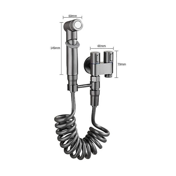 1-i-2-ut Dubbel Kontrollventil Mini Multifunktionskran Mini Duschtryck Badrumskran Kit För Bidé Och Dusch-a