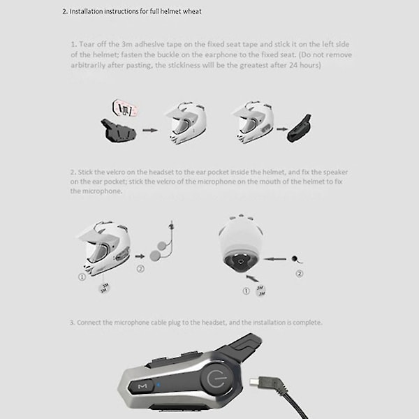 Motorcykel Bluetooth-hjälm Intercom Universell Parning Headset Cnc Brusreducering För Halvhjälm Silver