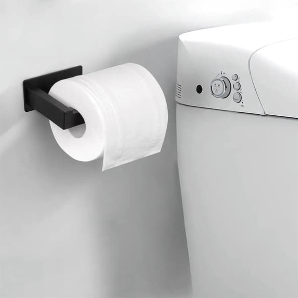 Sort Toiletpapirholder Ingen Boring Rustfrit Toiletpapirholder i Rustfrit Stål til Badeværelset