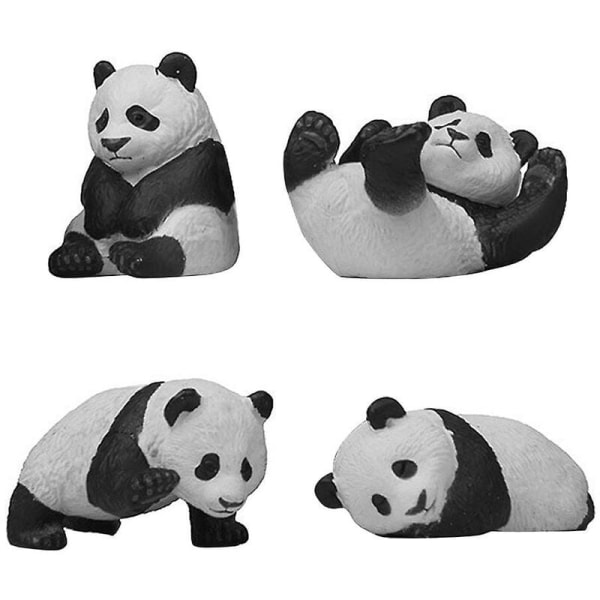 4-osaiset koristeelliset pandafiguurit, minipandalelut, söpöt eläinkoristeet, kodin sisustus