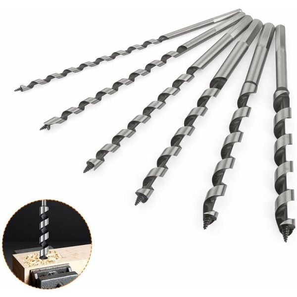 6Pcs Wood Drill Bit, 230mm Wood Drill Bit, Hexagonal Wood Drill Bits, Carbon Steel Drill Bits Diameter 6/8/10/12/14/16mm