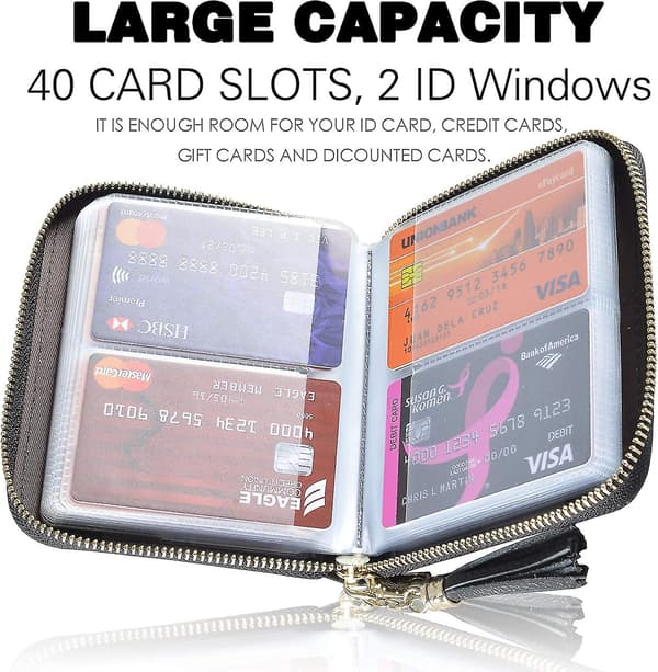 Kvinnors kreditkortshållare Zip Case Rfid Blocking-1