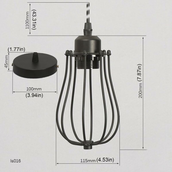 Retro vintage pendellampe pendel lys loftlampe burlampe E27 fatning til spisebord, soveværelse, cafe bar, læseværelse belysning