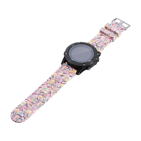 För Garmin Fenix ​​5x Quick Release Printed StrapBlack