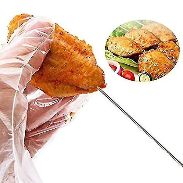 Spett för grillning i rostfritt stål med trä -9