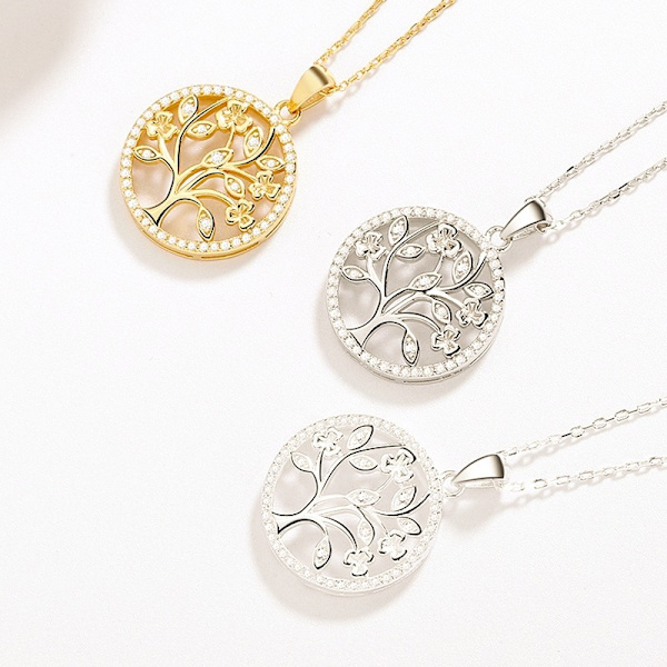 Livets träd silverhalsband silverfärgad