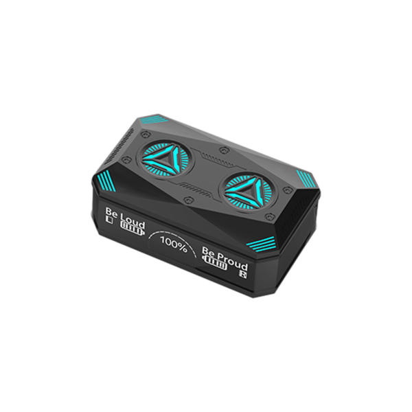 Bluetooth-headset med digital display, färgglad RGB dynamisk ljuseffekt, trådlöst Bluetooth-headset i örat, svart