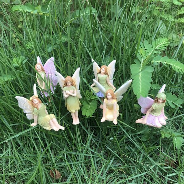 Blomsterfe figurhartsins dekorationspluggset trädgård krukväxter miniatyrlandskap dekorationer