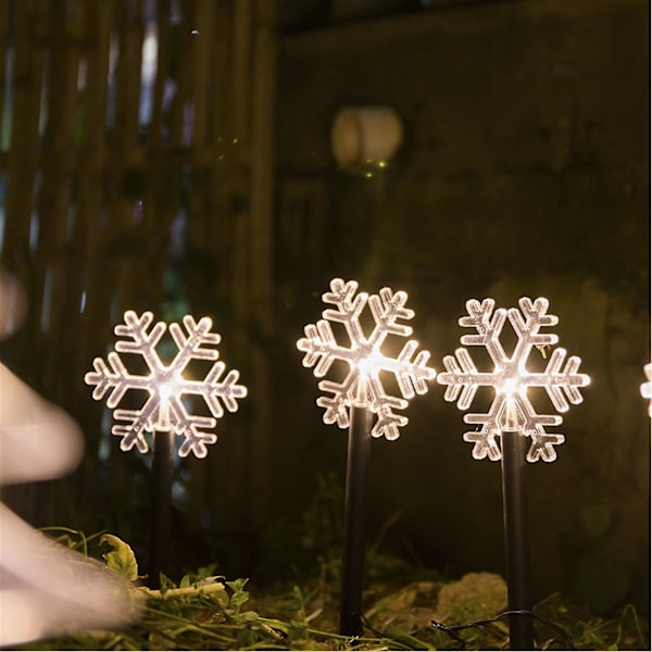 Snöflinga Julträdgårdslampa Juldekoration För Hem Led Jordkontaktlampa