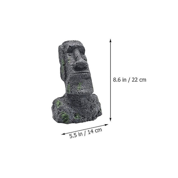 3 st Akvarium Moai Statyer