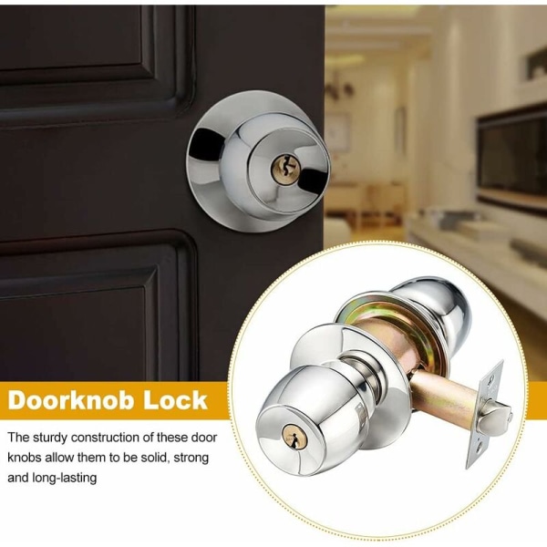 Dörrlås med nyckel runt lås i rostfritt stål badrumsdörrhandtag (60 mm)  0145 | Fyndiq