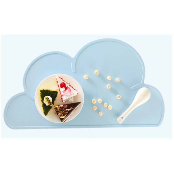 Cloud Student Silikon Isoleringsdyna Barn bordstablett Baby Stänksäker bordsmatta Rörlig bordsmatta Blå husdjursmaterial 2