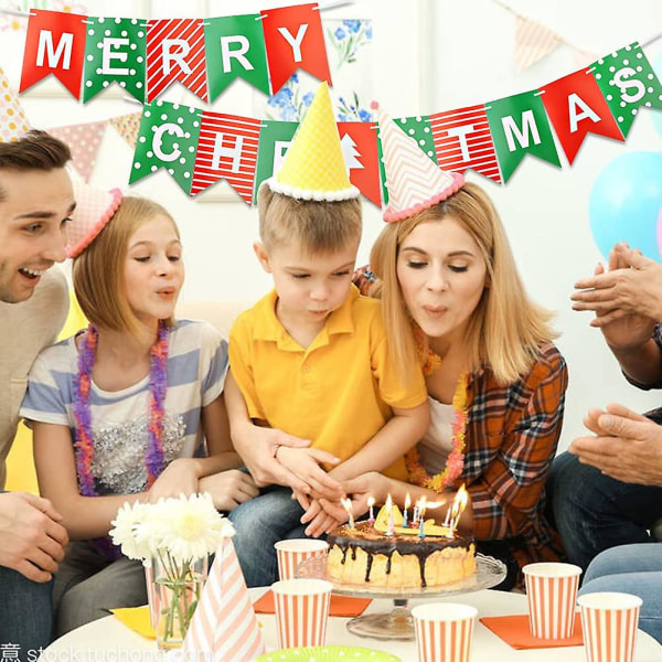 God Jul Vimpel Banner Girlang, 8,2 fot Jul Flagga Vimpel Jul Banner Dekoration