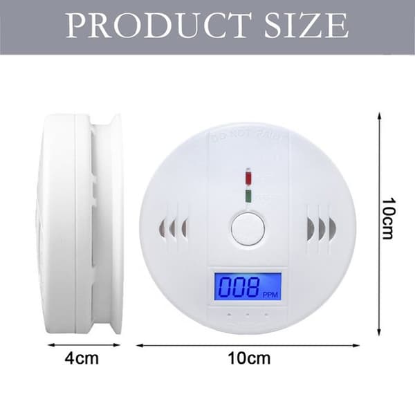 3 Kolmonoxiddetektor, LCD-skärm, 85dB ljudlarm, blinkande LED, för hem, kök, sovrum.
