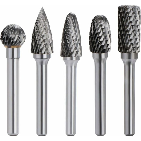Kaksiteräinen volframikarbidi pyörivä terä, 6 mm varsi, 10 mm pää, Dremel-työkalu, sähköpora, hiomakone