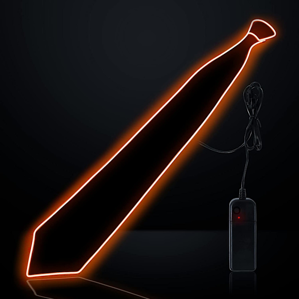 LED-ljus slips med strömkabel, 3 lägen fest slips (orange) orange